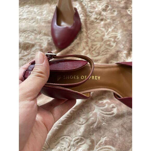 Shoes of prey burgundy leather high heels closed toe size 9.5 WW - Picture 3 of 5